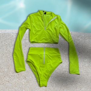 NWOT Neon swim set